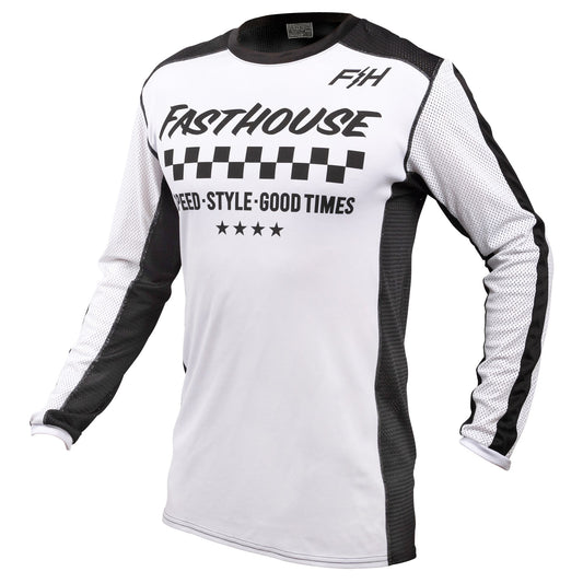 FASTHOUSE USA ORIGINALS AIR COOLED LONG SLEEVE JERSEY - WHITE/BLACK