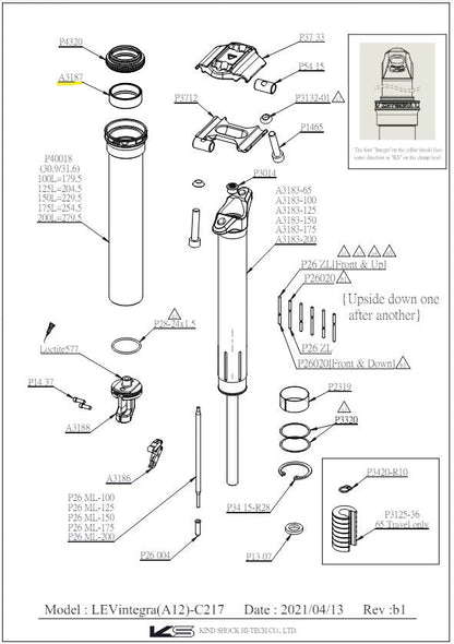 KS LEV A12/C12 Upper DU Bush - Dropper Post Spares (P3187)