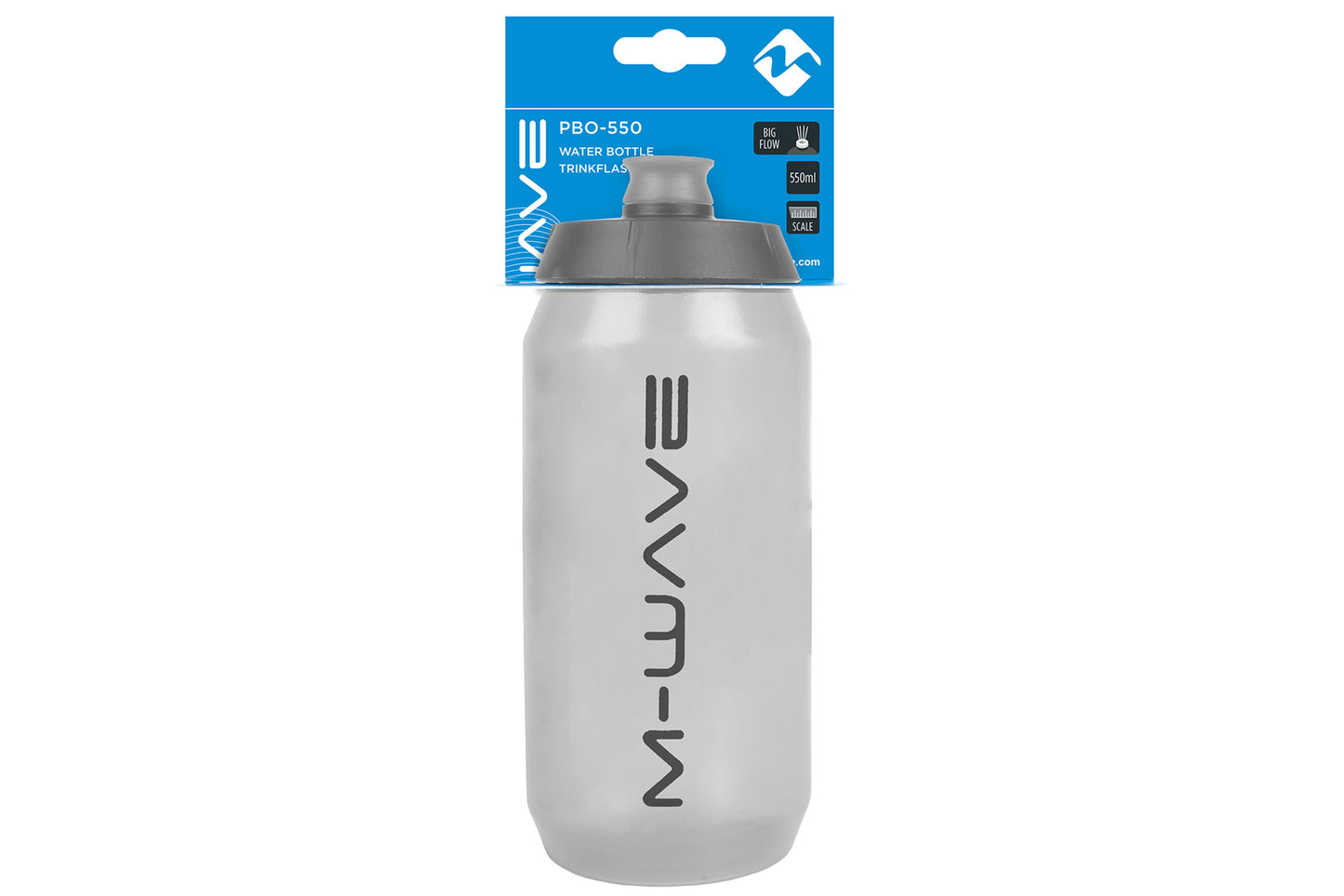 M-WAVE PBO-550 WATER BOTTLE – CLEAR TRANSPARENT / 550ML