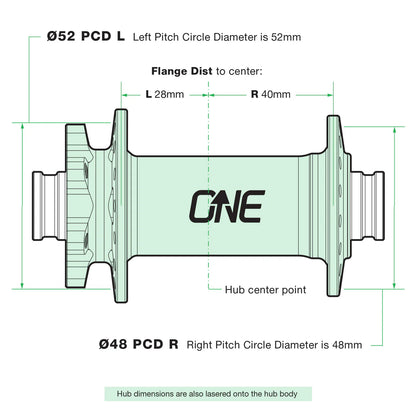 OneUp Front Hub Boost (15x110) - 32H / Black