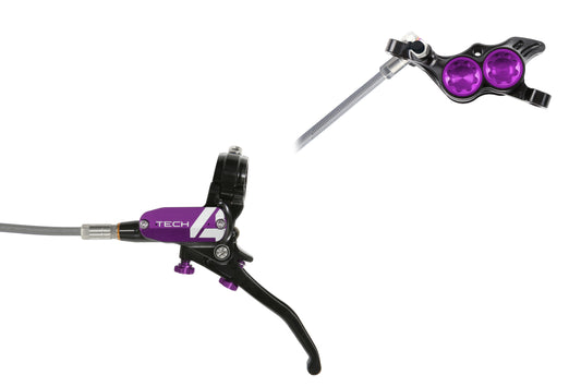 Hope Tech 4 E4 - No Rotor - Black/Purple - Braided