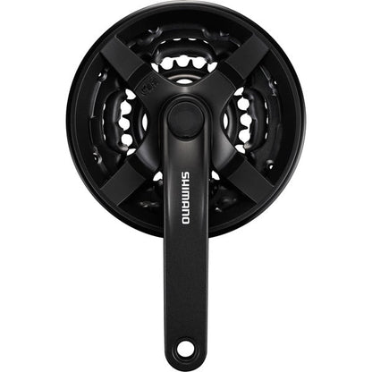 Shimano FC-TY301 chainset 42 / 34 / 24, 6/7/8-speed, 150 mm, with chainguard, black