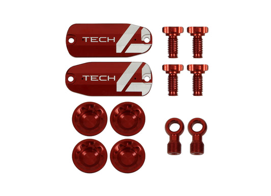 Hope Tech 4 E4 Custom Kit - Pair - Red - Brake Spares