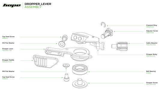 Hope Dropper Lever - Reach Adjuster Screw - Silver