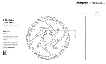 Hope E-Bike Speed Sensor Magnet - 6 Bolt R32 - Black