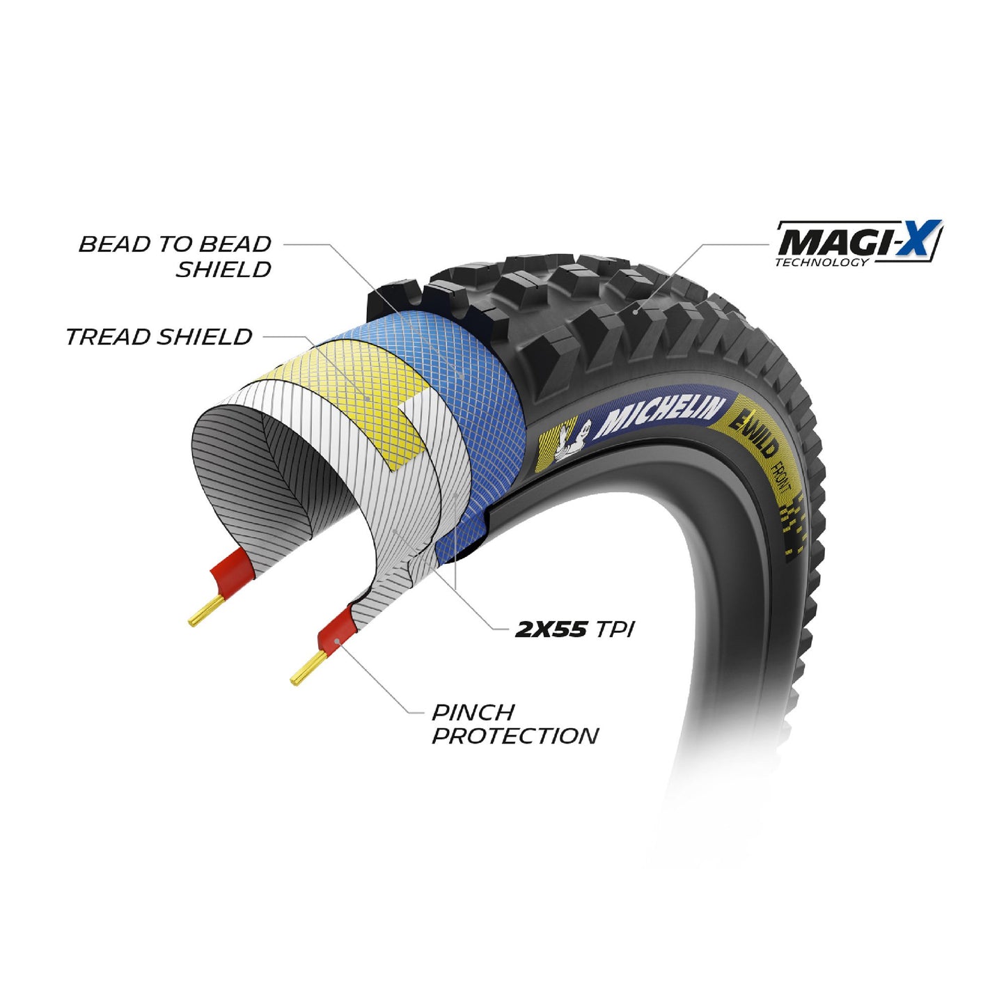 Michelin E-Wild Racing Line Tyre Front 27.5 x 2.40" Black (61-622)