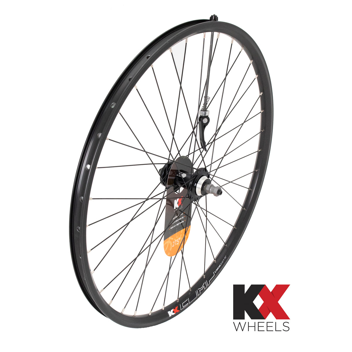 KX Wheels MTB 27.5" 650B Doublewall Q/R Screw On Wheel Disc Brake in Black (Rear)