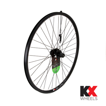 KX Wheels Hybrid 700C Doublewall Q/R Cassette Wheel Disc Brake in Black (Rear)