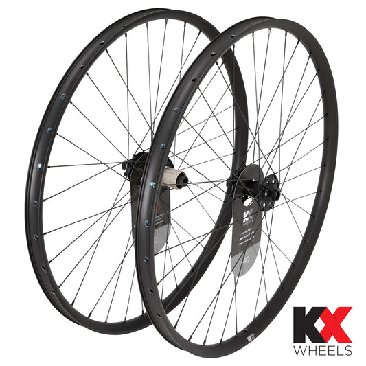 KX Wheels Pro 27.5" MTB Disc Tubeless Thru Axle Wheelset in Black
