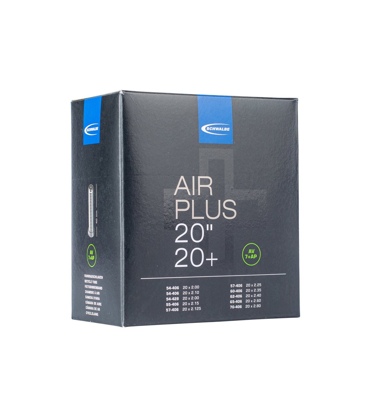 Schwalbe AV7+ AIR PLUS 20" Innertube (Schrader / Auto Valve) 2.00 - 2.80