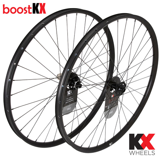KX Wheels Pro 29" MTB Disc Tubeless Thru Axle Boost Wheelset in Black