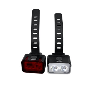 KranX Shine 220 / 100 USB Rechargeable Lightset - Front and Rear Light Set