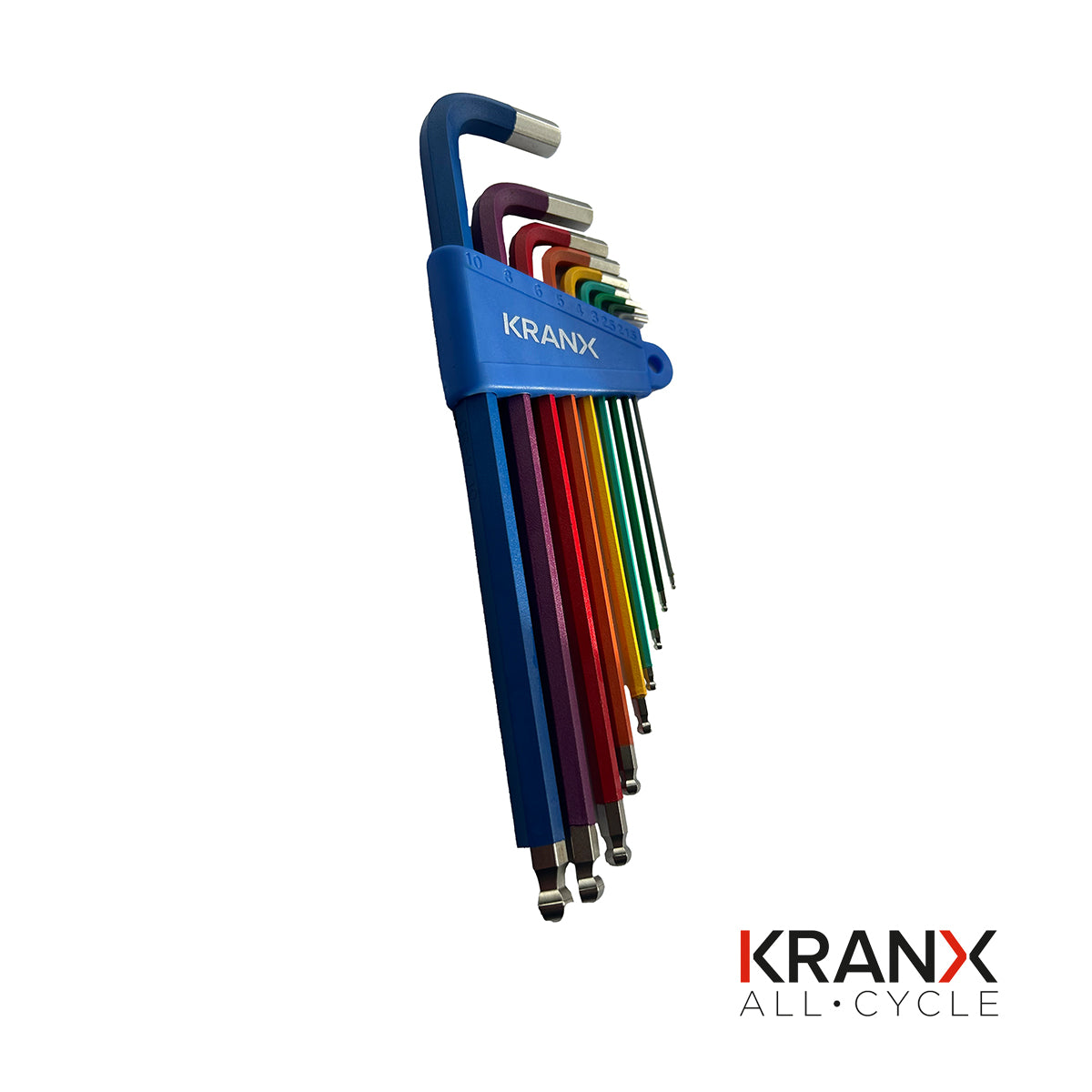 KranX 9-Piece Coloured Hex Key Set (1.5mm 2mm 2.5mm 3mm 4mm 5mm 6mm 8mm 10mm)