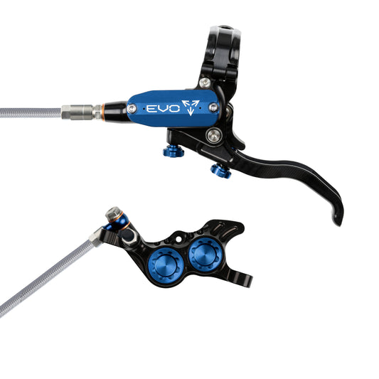 Hope Tech 4 EVO GR4 Brake - Black/Blue - Braided Hose - No Rotor