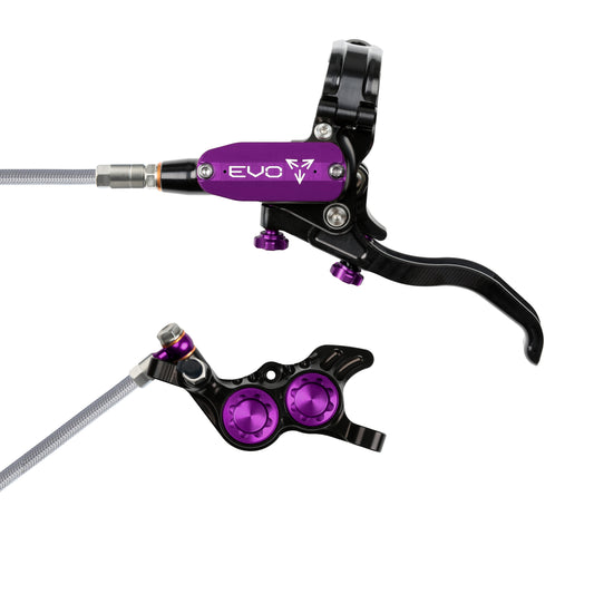 Hope Tech 4 EVO GR4 Brake - Black/Purple - Braided Hose - No Rotor
