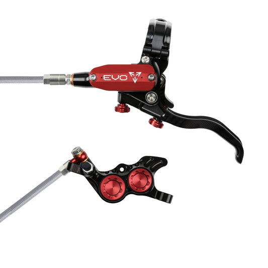 Hope Tech 4 EVO GR4 Brake - Black/Red - Braided Hose - No Rotor