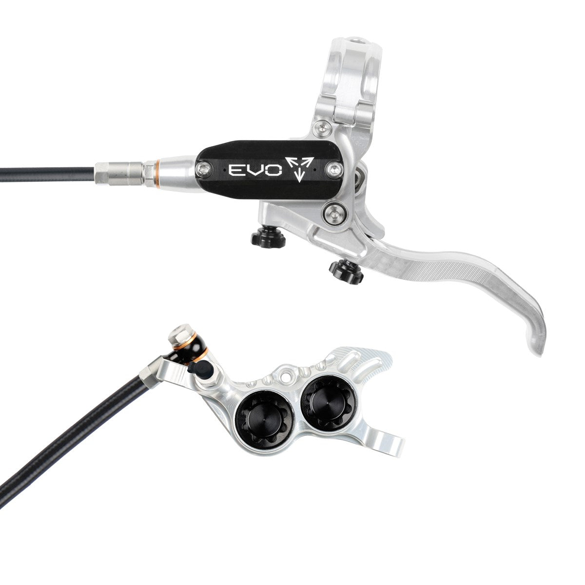 Hope Tech 4 EVO GR4 Brake - Silver/Black - Black Hose - No Rotor