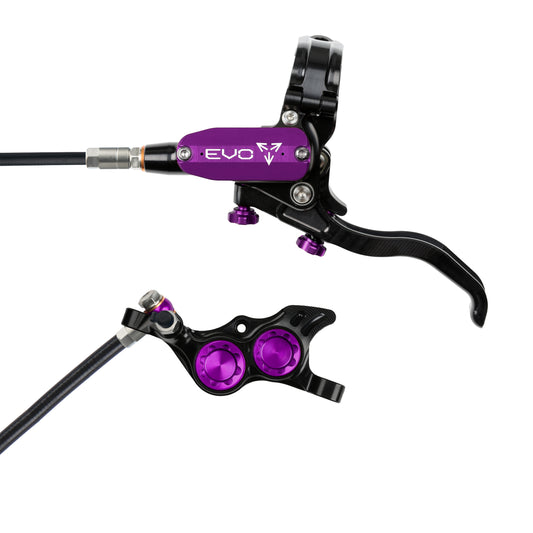 Hope Tech 4 EVO TR4 Brake - Black/Purple - Black Hose - No Rotor