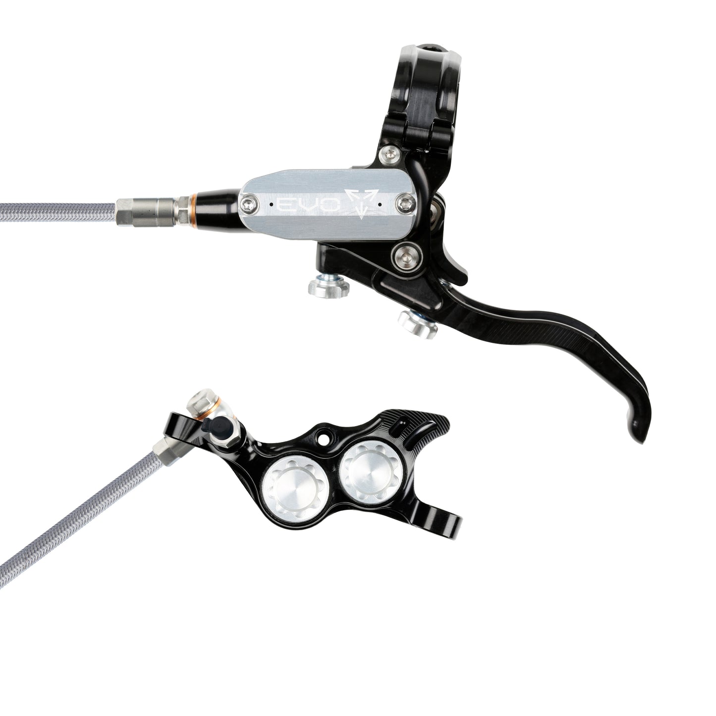 Hope Tech 4 EVO TR4 Brake - Black/Silver - Braided Hose - No Rotor