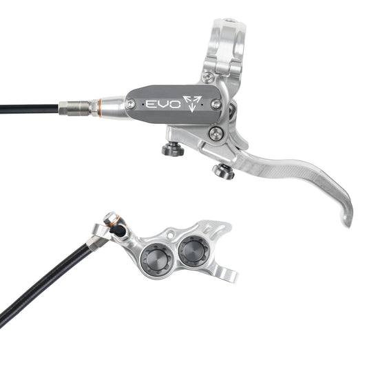 Hope Tech 4 EVO TR4 Brake - Silver/Smoke - Black Hose - No Rotor