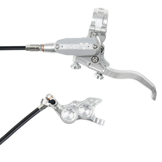 Hope Tech 4 EVO TR4 Brake - Silver/Silver - Black Hose - No Rotor