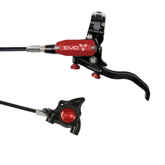 Hope Tech 4 EVO X2 Flatmount Brake - Black/Red - Black Hose - No Rotor