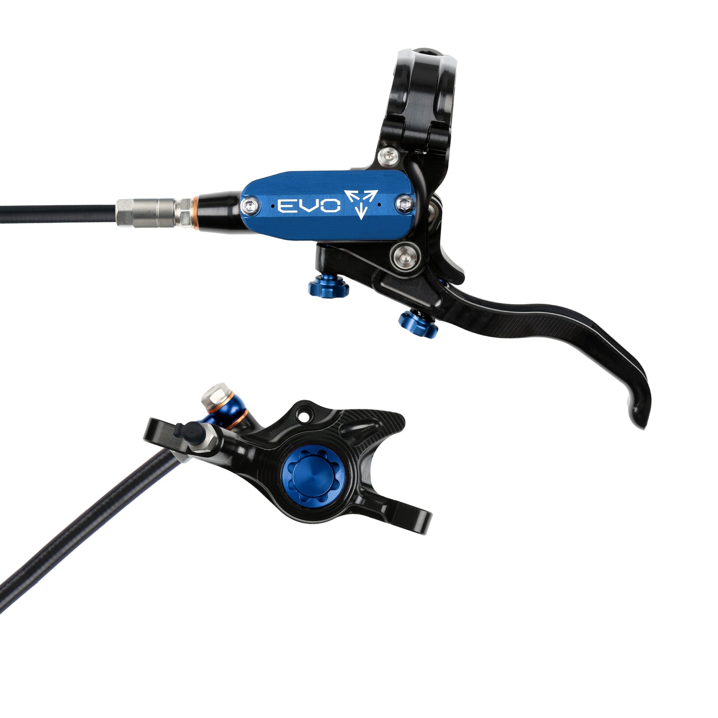 Hope Tech 4 EVO X2 Brake - Black/Blue - Black Hose - No Rotor