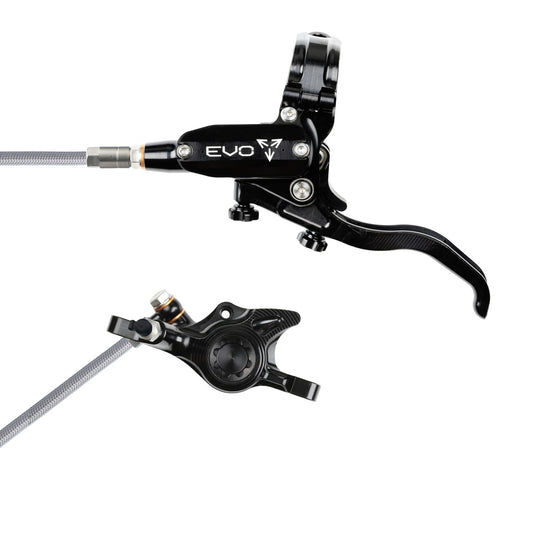 Hope Tech 4 EVO X2 Brake - Black/Black - Braided Hose - No Rotor