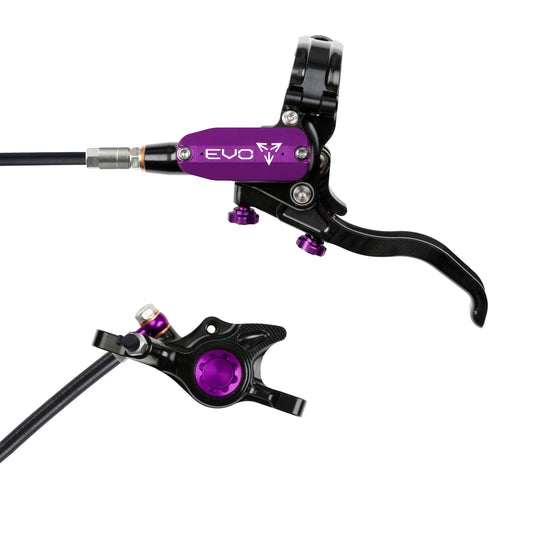 Hope Tech 4 EVO X2 Brake - Black/Purple - Black Hose - No Rotor