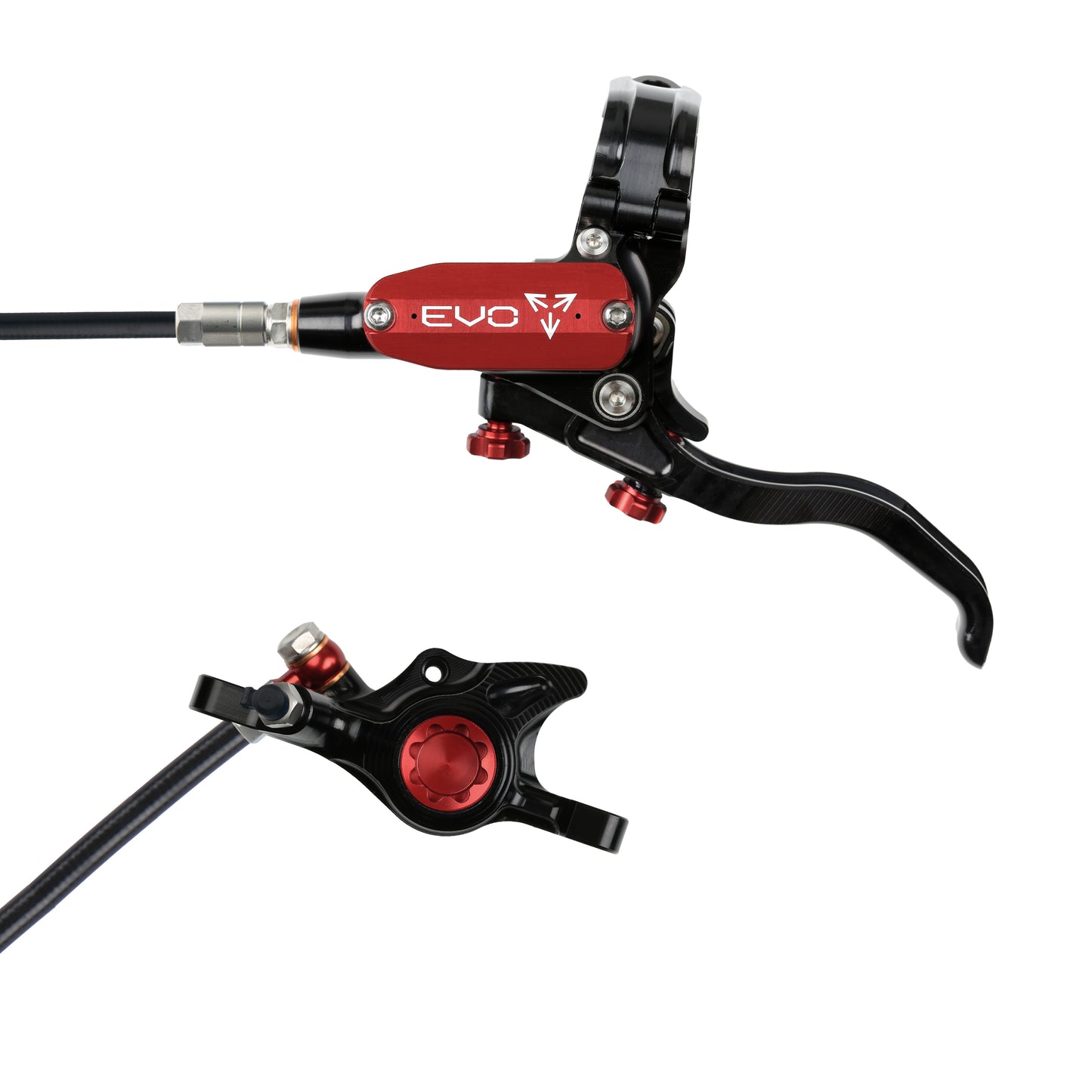 Hope Tech 4 EVO X2 Brake - Black/Red - Black Hose - No Rotor