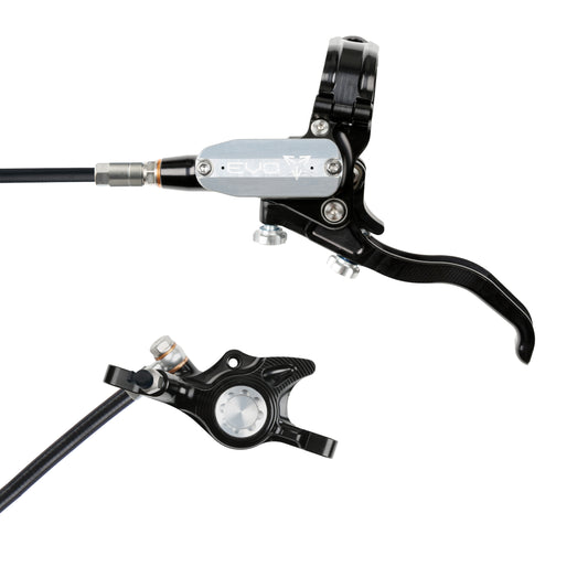 Hope Tech 4 EVO X2 Brake - Black/Silver - Black Hose - No Rotor