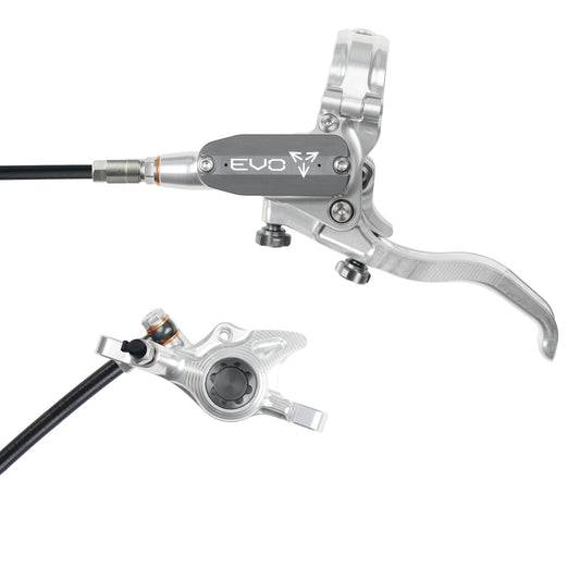 Hope Tech 4 EVO X2 Brake - Silver/Smoke - Black Hose - No Rotor