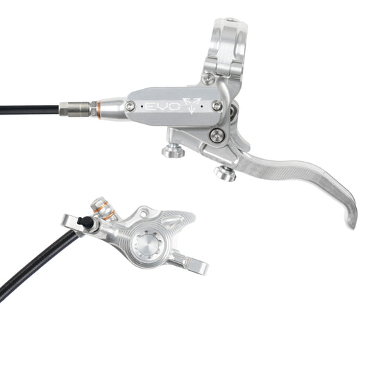 Hope Tech 4 EVO X2 Brake - Silver/Silver - Black Hose - No Rotor
