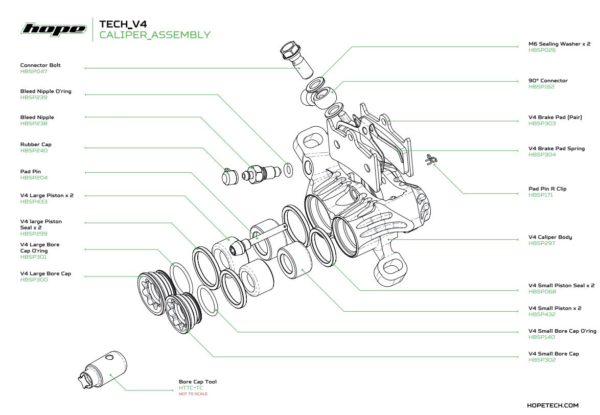 Hope Tech 4 18mm (V4 Large) Stainless Hybrid Piston Phenolic Insert - Brake Spares