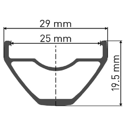 DT Swiss X 432 Sleeve-joined 32 hole Presta-drilled black - 29"