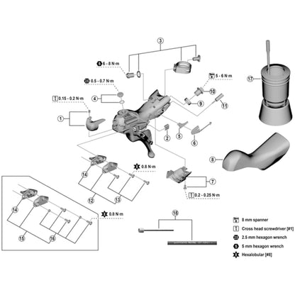 Shimano ST-R7020 bracket covers / rubber hoods - Pair