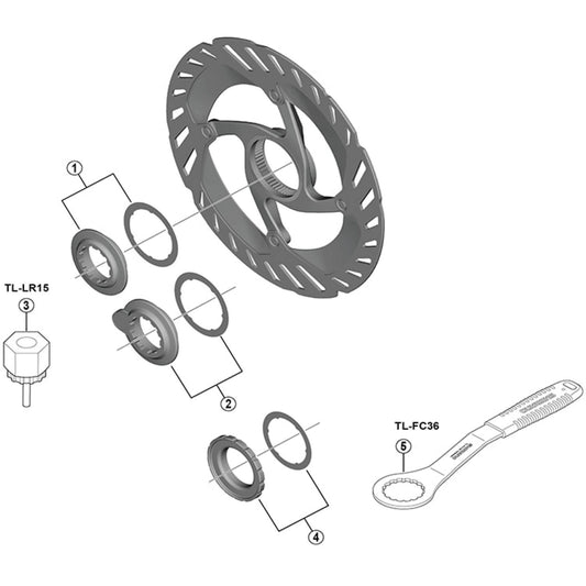 Shimano EW-SS302 lock ring with magnet and washer