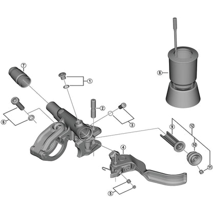 Shimano BL-M8100 left hand lever member unit