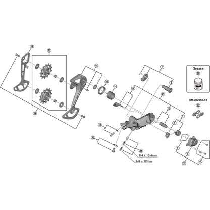 Shimano SLX RD-M7100 tension and guide pulley set