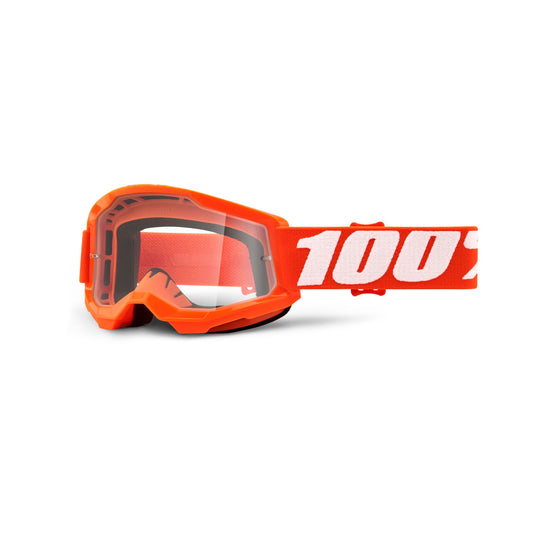 100% Strata 2 Youth Goggle - Orange / Clear Lens
