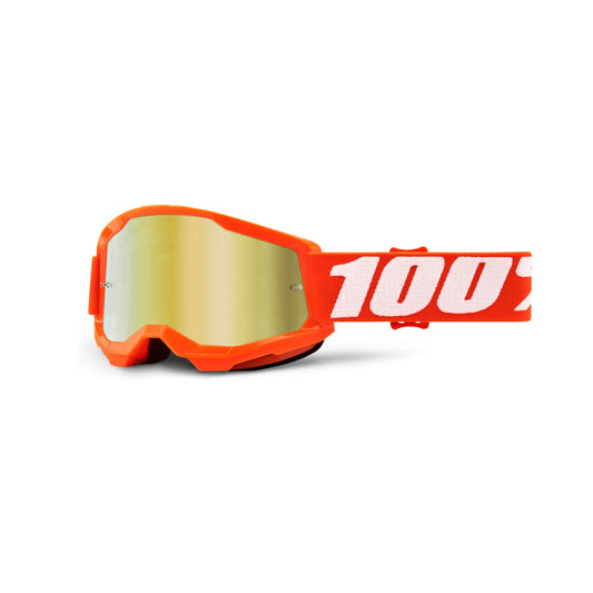 100% Strata 2 Youth Goggle - Orange / Gold Mirror Lens