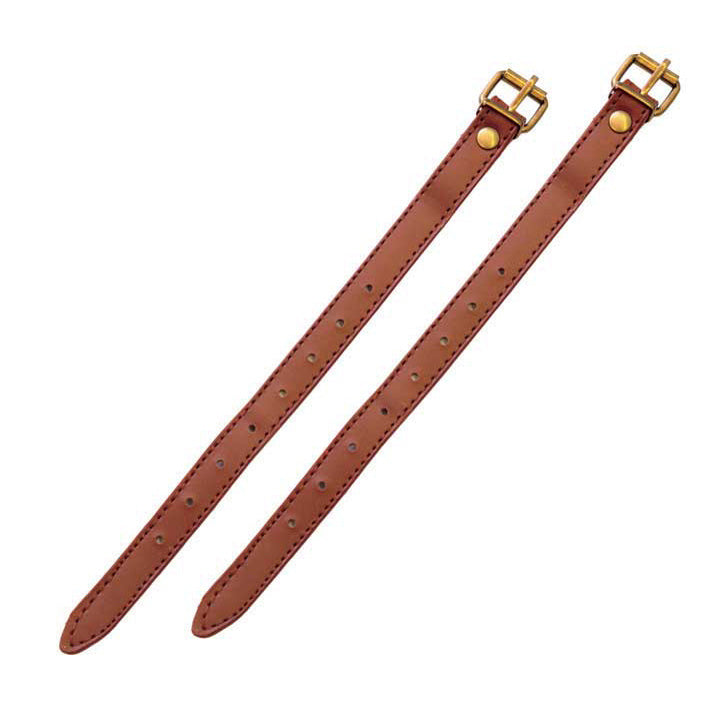 Adie 10" Basket Straps - Buckled - Brown Faux Leather - Pair