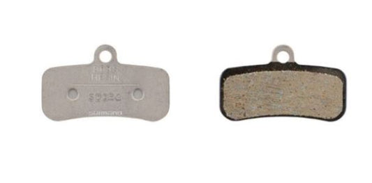 Shimano BP-D03S-RX disc brake pads and spring, steel backed, resin