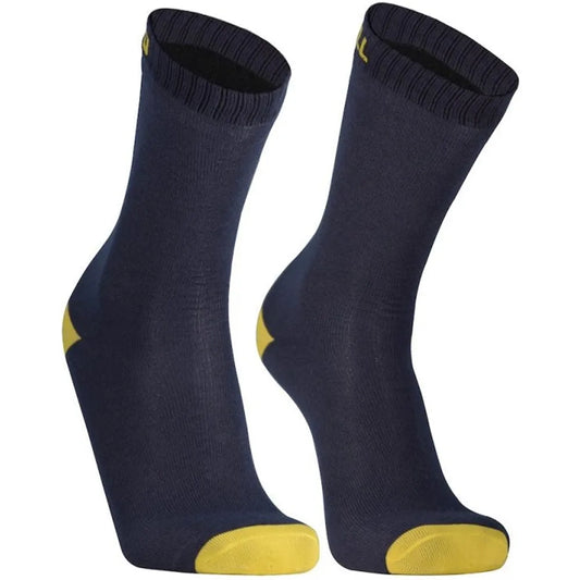 DexShell Ultra Thin Crew Socks - Waterproof Socks - Navy/Lime/Yellow