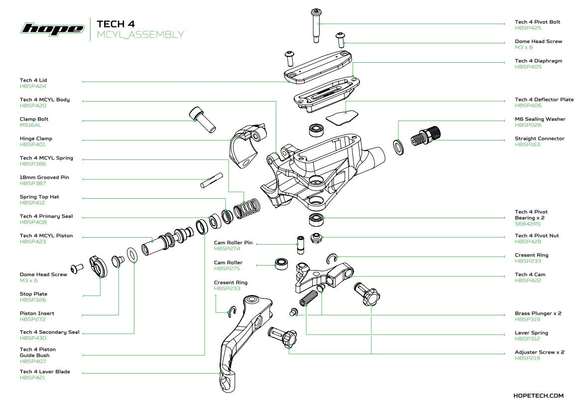 Hope Tech 4 Cam - Brake Spares