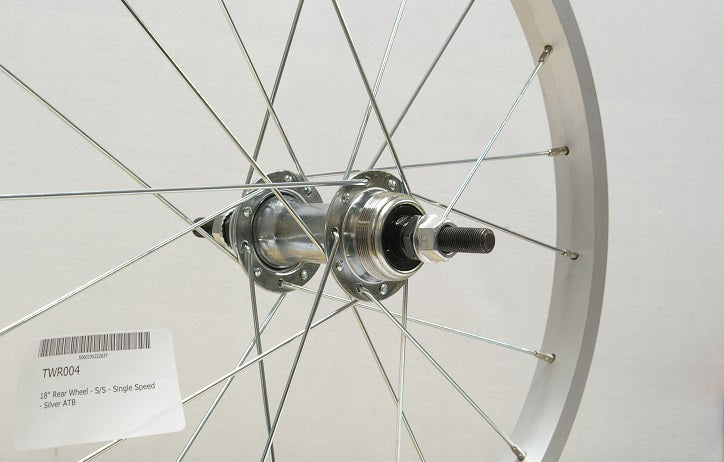 D2O 18″ REAR WHEEL – S/S – SINGLE SPEED – SILVER ATB