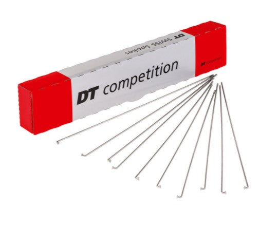 DT Swiss Competition 1.8mm / 1.6mm 14g/15g Double Butted J-Bend Spokes - Silver (Each)