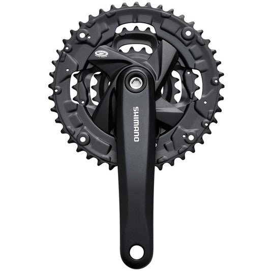 Shimano FC-M371 chainset with chainguard, square taper, 48 / 36 / 26T, 175 mm, black