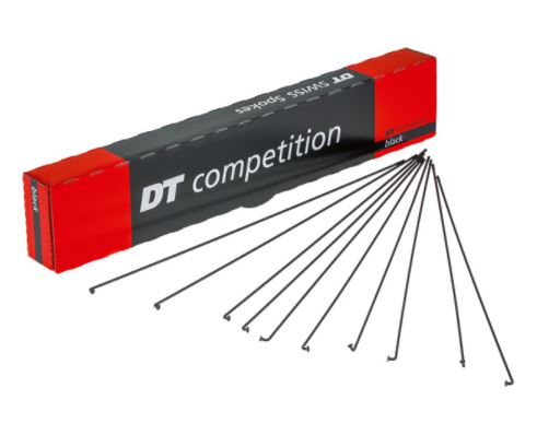 DT Swiss Competition Race 2mm / 1.6mm 14g/16g/14g Double Butted J-Bend Spokes - Black (Each)
