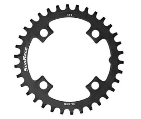 SUNRACE STEEL NARROW WIDE CHAINRING 4 bolts, 96mm - 32T, 34T, 36T,
